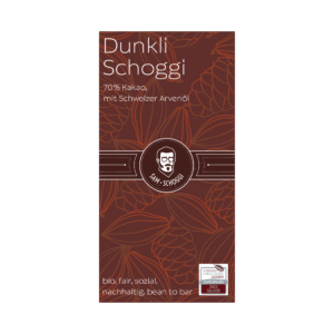 Dunkli Schoggi 70% Madagaskar mit Schweizer Arvenöl