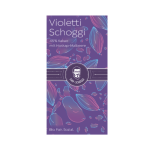 Violetti Schoggi mit Haskap-Maibeere