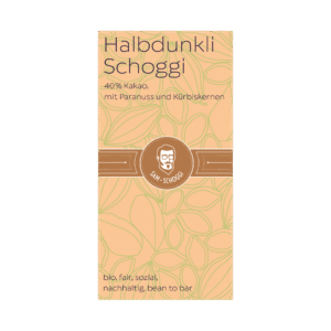 Halbdunkli Schoggi mit Paranuss & Kürbiskernen
