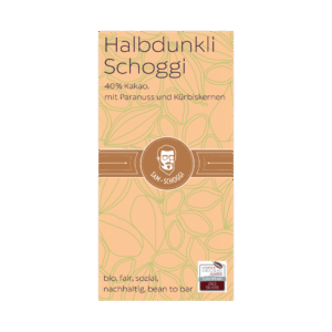 Halbdunkli Schoggi mit Paranuss & Kürbiskernen