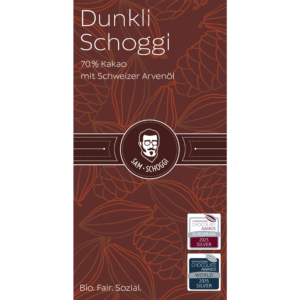 Dunkli Schoggi 70% mit Schweizer Arvenöl