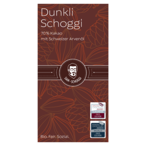 Dunkli Schoggi 70% mit Schweizer Arvenöl
